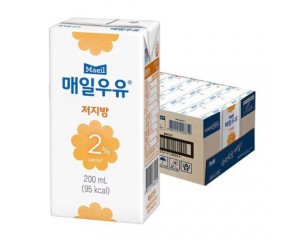 [매일]저지방 멸균우유 2% 200ml (박스)